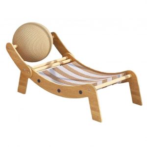 Chaise Longue Pour Chat En Carton Ondule Avec Griffoir Et Balle Pour Soulager L'ennui, Balcon, Interieur Et Exterieur - Neuf