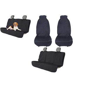 Lot de 3 housses de si&egrave;ge auto en tissu &eacute;ponge pour prot&eacute;ger la banquette arri&egrave;re, lavables et antid&eacute;rapantes - Neuf