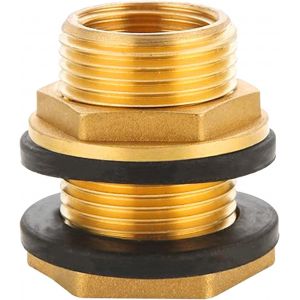 KALANKA-Travers&eacute;e de tonneau d'eau de pluie en laiton femelle G1/2""(&Oslash;19,5mm) x m&acirc;le G3/4""(&Oslash;25,7mm),2 joint d'&eacute;tanch&eacute;it&eacute; inclus,Raccord de r&eacute;servoir Passage pour r&eacute;servoirs R&eacute;servoirs F&ucirc;ts - Neuf