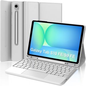 Clavier avec Touchpad pour Samsung Tab S10 FE 10.9"" 2025/S9 FE 10.9"" 2023, AZERTY Fran&ccedil;ais Clavier avec Trackpad pour Samsung Galaxy Tab S10 FE 10.9""/S9 FE 10.9"", Gris Clair - Neuf