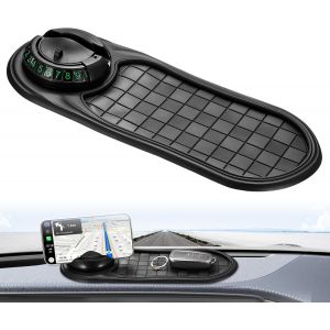 KALANKA-Tapis Antid&eacute;rapant Voiture Tableau de Bord, Tapis Tableau de Cord Voiture, Support de T&eacute;l&eacute;phone Portable pour Lunettes, Cl&eacute;s, T&eacute;l&eacute;phones Portables, Pi&egrave;ces de Monnaie - Neuf