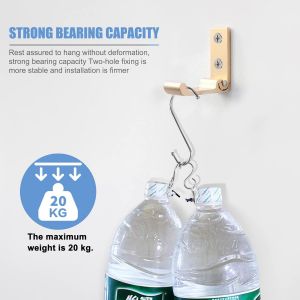 Xshao 6 Pcs Crochet Pliant,Aluminium Patère Murale Avec 12 Vis Et 12 Tube D'expansion Pour Bureau Cuisine Chambre Salle De Bains Manteaux Sacs Chapeaux Et Clés (2 Tailles,3 Couleurs) - Neuf