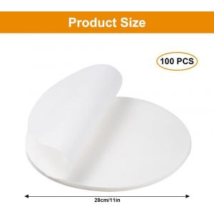 Subzonal-100 Feuilles 28cm Papier Sulfuris&eacute; Ronde De Cuisson,Papier &Agrave; P&acirc;tisserie Rond Pour Casseroles, Grill, Vapeur, Cuisson Air Fryer Papier Cuisson, Anti-Adh&eacute;sif Double Face - Neuf
