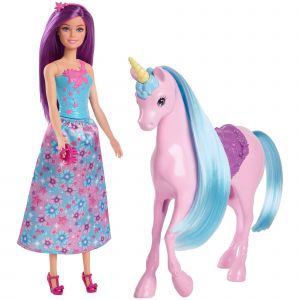 Barbie - Poup&eacute;e Princesse et Licorne - Neuf