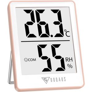 Petit Thermometre Interieur, Hygrometre de Haute Pr&eacute;cision Moniteur Temp&eacute;rature et Humidit&eacute;, Hygrometre Interieur Num&eacute;rique pour Confort du Bureau &agrave; Domicile Thermometre de Reptile (Rose) - Neuf