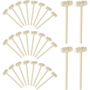 28 Pcs Mini Marteaux En Bois, Maillets En Bois Pour Les Enfants, Marteau En Bois Pour La Fabrication De Bijoux Artisanaux En Chocolat - Neuf