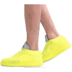 Couvre-Chaussures En Silicone Imperméable, Protecteurs De Chaussures Unisexes À L'extérieur Avec Semelle Antidérapante Pour La Pluie Et La Neige (Grand Jaune) - Neuf