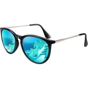 Lunettes De Soleil Femme Homme Polarisées Protection Uv400 Rétro Style Lunettes De Soleil Ronde - Neuf