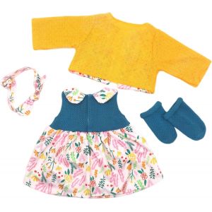 V&ecirc;tements pour b&eacute;b&eacute; - 36 &agrave; 43 cm - Accessoires avec serre-t&ecirc;te &agrave; manches longues - Cadeau pour enfants filles et gar&ccedil;ons - Manteau, chaussette, robe de poup&eacute;e (jaune clair) - Neuf