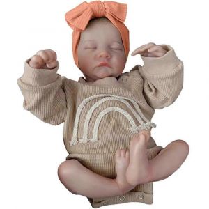 Poupées Reborn réalistes - 45 cm, nouveau-nés endormis, corps en tissu doux avec jouet d'allaitement pour enfants de 3 ans et plus - Neuf