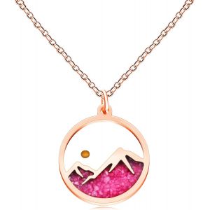 Collier Luminieux Rose/Vert Brille Dans L'obscurit&eacute; Montagne | Collier Verset Biblique Graine De Moutarde | La Foi Peut D&eacute;placer Des Montagnes Matthieu 17:20 Bijoux Ya5070 - Neuf