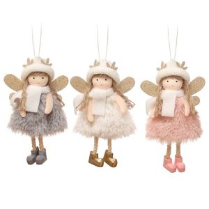 3pcs d&eacute;coration de No&euml;l nouveau chapeau de corne de cerf fille pendentif preuve d'ange pendentif cadeau de No&euml;l - Neuf