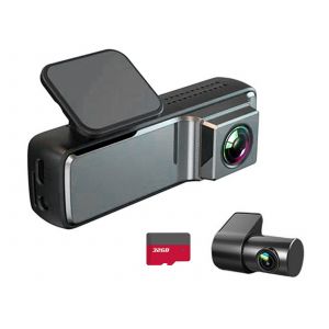 Cam&eacute;ra embarqu&eacute;e double 1080p avec carte m&eacute;moire 32 Go et Wi-Fi pour l'avant et l'arri&egrave;re - Neuf