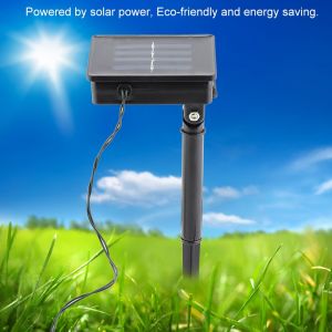 Hjlian Guirlande Lumineuse Solaire A 100 Led, 8 Modes, Luminaire Decoratif Pour Jardin, Cour, Festival, Blanc Chaud - Neuf