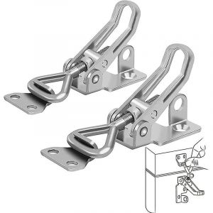 Loquet à bascule en acier inoxydable, 2 pièces, loquet à bascule en métal, fermeture à levier, antirouille, fixation solide, loquet à clip, pour la fixation et le serrage Gro - Neuf
