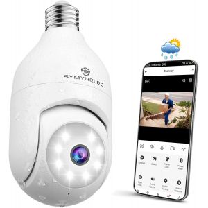 ChenQuanSarl-Caméra Surveillance Ampoule Extérieure Étanche, Caméra Wifi Sans Fil 2,4 Ghz, Caméra Sécurité Intelligente 2K Avec Vision Nocturne Couleur, Détection Mouvement Humain, Compatible Avec Al - Neuf