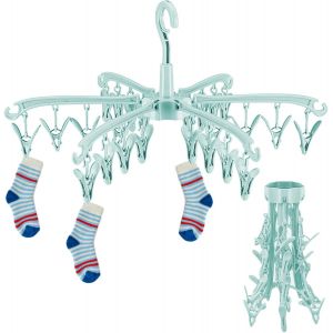 avec 24 Pinces pour sous vêtements, Chaussettes, Pinces à Linge en Plastique Durable pour intérieur et extérieur¿Vert - Neuf