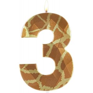 ChenQuanSarl-Bougies D'Anniversaire 3D M&eacute;talliques En Forme De Girafe Sauvage, En Forme De Chiffre 3, Pour 3E Anniversaire, D&eacute;coration De G&acirc;teau De La Jungle Safari Pour Gar&ccedil;ons Et Filles, Fourniture - Neuf