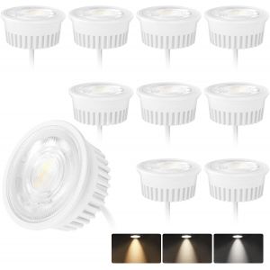 YEMAESRE-Lot De 10 Module Led 4.9W Ø50X23Mm 3Cct Blanc Chaud Blanc Naturel Blanc Froid Dimmable 38°Remplace Lampe Gu10 Mr16 Pour Luminaires Encastrés Spots De Plafond Spots Encastrés Plafonniers - Neuf
