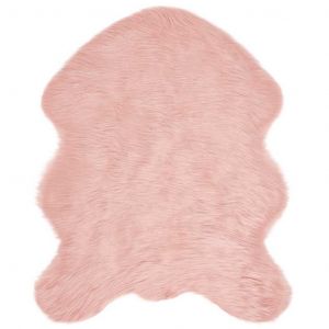 Vidaxl Tapis En Peau De Mouton Synth&eacute;tique Rose 80 X 50 Cm Polyester - Neuf