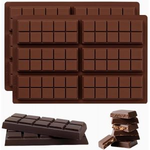 Subzonal-Moules &Agrave; Chocolats 2 St&uuml;cke En Silicone Mat&eacute;riau De Silicone Alimentaire Sans Bpa Conforme Pour La D&eacute;coration De F&ecirc;te Surprise D'anniversaire Moule Chocolat Tablette - Neuf