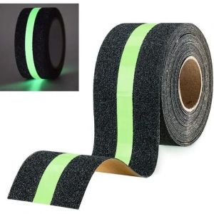 Ruban adhésif antidérapant avec Film Lumineux Brille dans Le Noir, Bande de sécurité pour escaliers échelles sols glissants , 10 m x 5 cm - Neuf