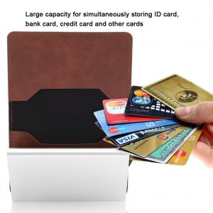 HJLIAN Pochette tendance pour carte d'identite, porte-cartes bloquant les RFID, portefeuille en cuir pour hommes, cadeaux marron - Neuf