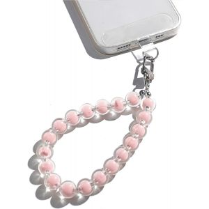 Kal-Chaîne De Téléphone Portable Universelle, Pendentif De Téléphone Portable, Cordon De Clés, Bracelet De Téléphone Portable, Compatible Avec N'importe Quel Téléphone Portable (Perles Roses) - Neuf
