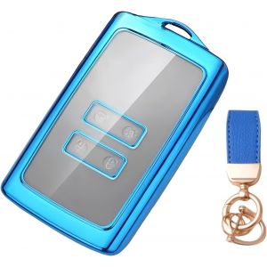 ERYI-Voiture Accessoires Pour Dacia Duster 3 2024-2025 Coque Clé Et Porte Cle, Silicone Tpu Protection Clef Étui Clé (Bleu) - Neuf