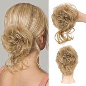 Mtuihfo Chignon Cheveux, Postiche Cheveux Naturel Bouclés Extensions, Faux Chignon Synthétique Décoiffé Pour Femmes Filles - Neuf