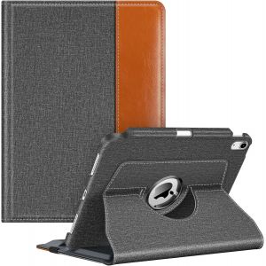 Coque pour iPad (A16) 11ème Génération 11 Pouces 2025, iPad 10ème Génération 10.9 Pouces 2022 - [Rangement de Stylet] Housse Rotative à 360° Étui Veille/Réveil Auto, Gris/Marron - Neuf