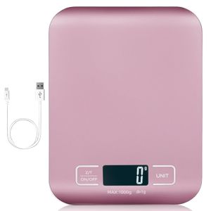 Eryi-Balance De Cuisine Numérique - 10 Kg/1 G - Rechargeable Par Usb - Avec Écran Led Et Fonction Tare - Balance Alimentaire Multifonction Pour La Cuisson Et La Mesure - Neuf