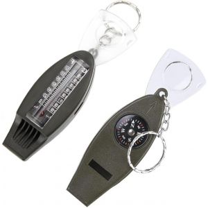 Sifflet D'arbitre 4 En 1, Sifflet De Survie, Sifflet Pour Enfant, Double Tube Métallique, Porte-Clés À Décibels Élevés, Pour Camping, Sauvetage, Randonnée Et Jeux - Neuf