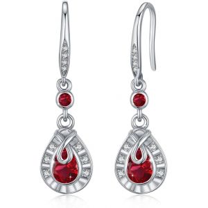 Chenquansarl-Boucles D'oreilles En Argent Sterling 925 Avec Pierre De Naissance - Hypoallergéniques - Avec Zircone - Cadeau Élégant Pour Femmes Et Filles - Neuf