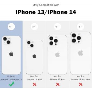 TZF-Coque Magn&eacute;tique pour iPhone 13, iPhone 14, &Eacute;tui Souple Transparent avec Motif Fleurs [Compatible avec Magsafe Charge sans Fil], Coque Protecteur R&eacute;sistant pour iPhone 13/14 6,1""- Lavande - Neuf