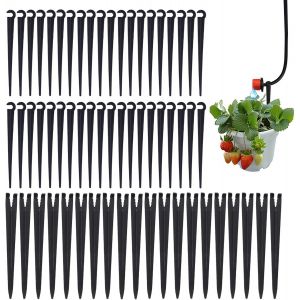 60 Pcs Support Tuyau Arrosage en PE Piquet de Fixation au Sol Porte Tuyau Arrosage de &iquest;&micro; de 7mm Accroche Tuyau Arrosage Piquet Goutte &iquest;&iquest; Goutte Crochet pour Tuyau Arrosage Irrigation Jardin - Neuf