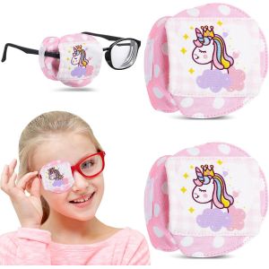 Lot De 2 Cache-Yeux En Coton Pour Enfants, Cache-Yeux 3d Pour Lunettes, Motif Licorne Rose, Réutilisables, Pour Filles Et Garçons (?il Droit) - Neuf