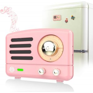 Mini Enceinte Bluetooth Sticker, Magnétique Haut Parleur Bluetooth Portable, Petite Speaker Vintage Avec Bluetooth 5.3 Et Câble Usb-C, Enceinte De Salon Salle De Bain, Cadeau Femme Fille - Neuf