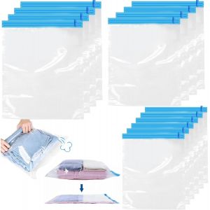 Lot de 14 sacs sous vide pour v&ecirc;tements,sacs sous vide &agrave; rouler,sacs sous vide pour v&ecirc;tements et v&ecirc;tements (35 x 50/40 x 50/40 x 60 cm) - Neuf