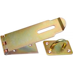 Fermeture de s&eacute;curit&eacute; porte-cadenas &agrave; charni&egrave;re 150 / 50 Galvanis&eacute;e Jaune - Neuf