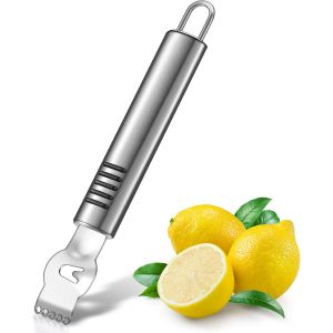 &Eacute;plucheur De Zeste De Citron Zesteur De Citron Professionnel Gratte-Citron Avec Couteau &Agrave; Canelle Rasoir &Agrave; Citron En Acier Inoxydable Pour Gin Cocktails Ustensile De Cuisine (Classique,16 Cm) - Neuf