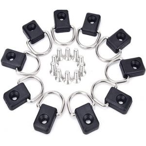 Lot De 10 Anneaux En D Pour Gréement De Pêche, Anneaux En D Pour Gréement De Kayak, Accessoires De Pont Pour Bateau, Crochets D'arrimage Avec Vis M6, Pour Canoë, Kayak, Bateau, Voile, Pêche - Neuf