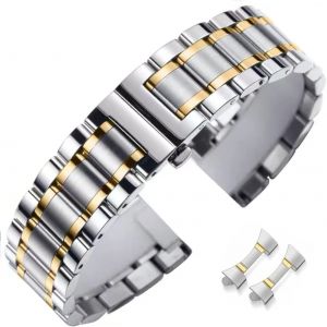 KAL-Bracelet De Montre En Acier Inoxydable M&eacute;tal Bracelet De Montre 16 18 19 20 21 22 24 Bracelet De Montre 20Mm Intelligent Remplacement Du Bracelet Pour Homme Femme Pour Omega, Tissot, - Neuf