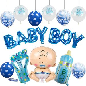 CAUC-D&eacute;coration F&ecirc;te Gar&ccedil;on - Ballons Bleus Gender Reveal, C&eacute;l&eacute;bration Bapt&ecirc;me - Kit Compl&egrave;t pour Nouveau-n&eacute;, &Eacute;v&eacute;nement Enfant, Organisation Baby Shower - Neuf