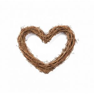 Couronne Coeur en Branches de Vigne Naturelles 15 cm - Support Deco DIY - Neuf