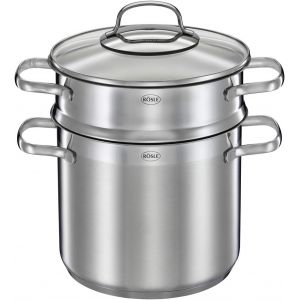 Subzonal-Elegance Faitout Pour P&acirc;tes, Marmite Haut De Gamme En Acier Inoxydable Pour Pr&eacute;parer Nouilles Ou L&eacute;gumes, 5 Litres, Acier Inoxydable 18/10, Graduation Int&eacute;rieure, Compatible Induction - Neuf