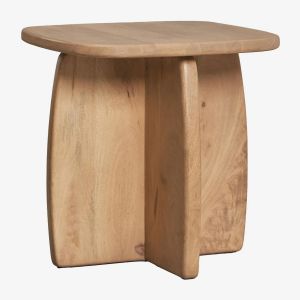 Table De Chevet Agathe En Bois De Manguier 45x45 Cm Bois Naturel - Neuf