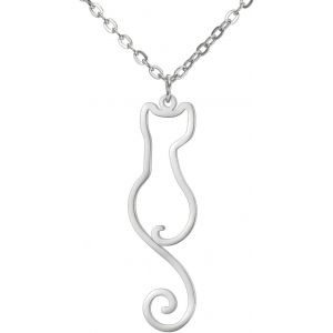 Trahoo-Collier De Chat Minimaliste Pendentif Chat Assis Bijoux Commémoratifs Spéciaux Pour Chat Pour Femmes Et Hommes - Neuf