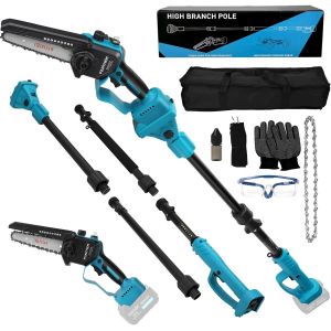 SUBZONAL-Perche Élagueuse Télescopique Électrique Compatible avec Makita 18V (sans batterie), 6 Pouces Mini Tronçonneuse sans Fil Tête Pivotante à 90°, Graisseur Automatique léger et maniable - Neuf
