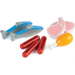 Viandes Et Poissons En Bois|Jouet Pour Enfant|Cadeau Enfant|Joeut Traditionnel|Apprendre En Jouant - Neuf